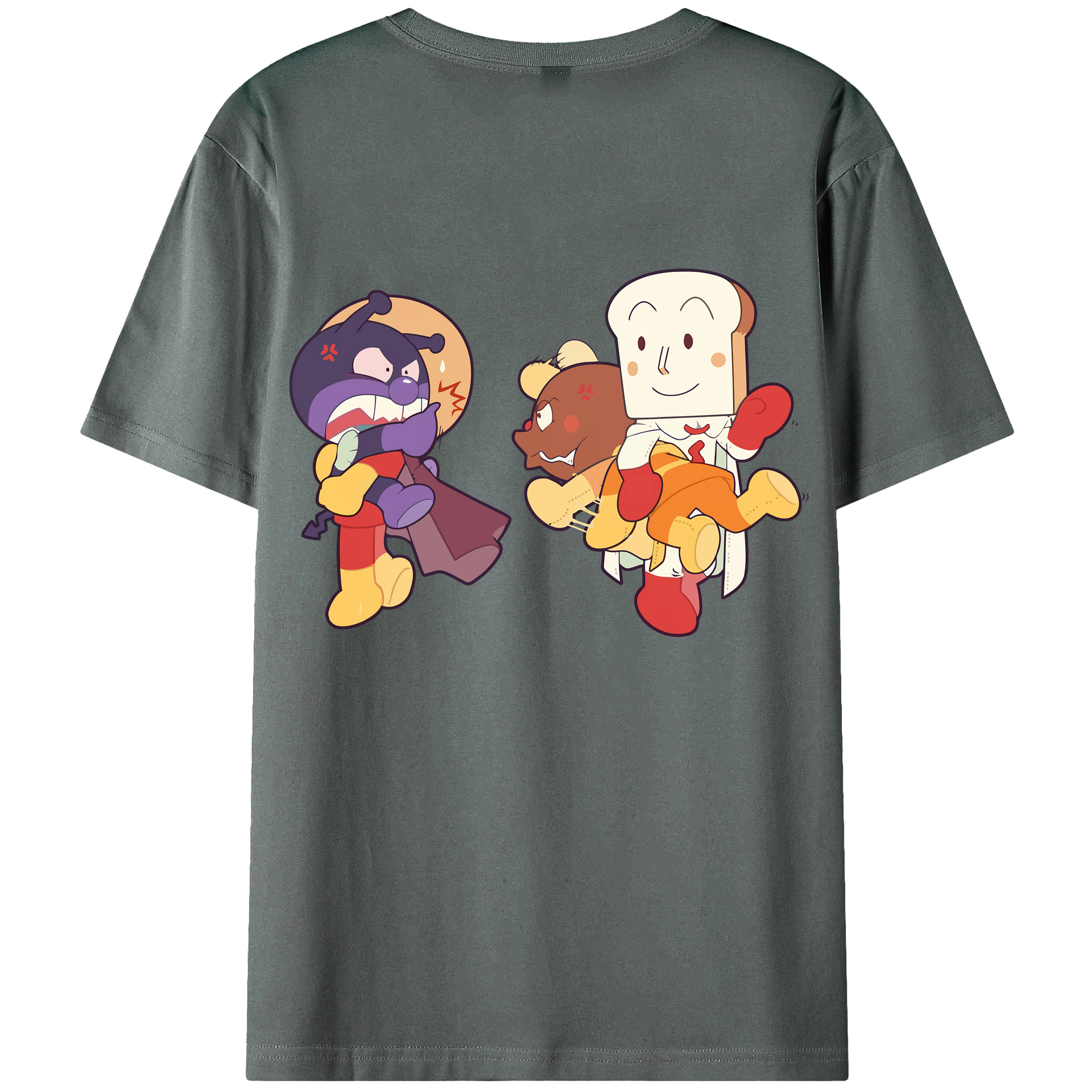 （画像用） アンパンマン Anpanman 綿100％ メンズ半袖Tシャツ（バックプリント） 通気性